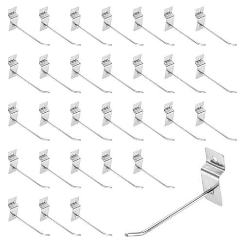 QUARKZMAN 100Pièces Crampons pour Panneaux Rainurés, Accessoires pour Panneaux Rainurés en Métal de 4 Pouces/100 mm, Crampons pour Panneaux Rainurés pour Exposition Commerciale (Argent)