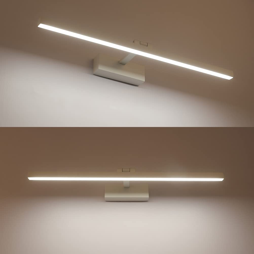 Klighten Lampa LED do lustra, obracana o 180 stopni, lampa łazienkowa, wysoka jasność, 18 W, 61 cm, 5000 K-5500 K, biała