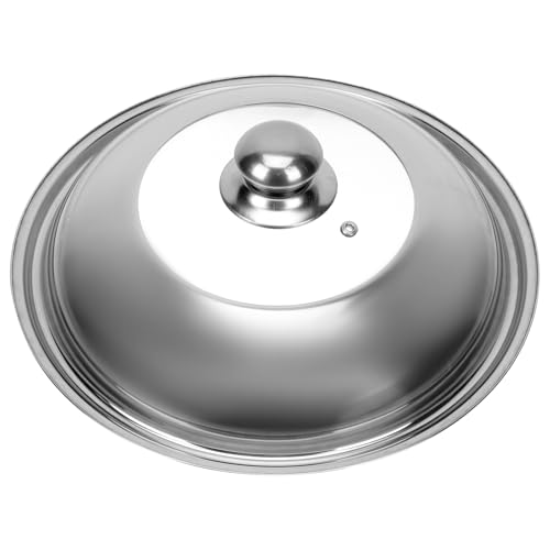 MUELODSIC Tapa de Olla de Acero Inoxidable Cubierta Visible de Vidrio Templado Resistente Derrames Práctica y Fácil de Limpiar para Cocina Doméstica y Profesional