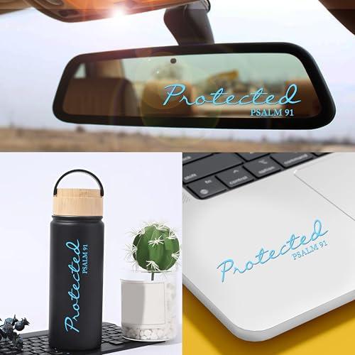 Image of Set 2Pcs Protected Bible Rearview Mirror Decal Bible Verse Christian Jesus Car Decals Water Bottle Window Sticker Vinyl Waterproof 3x0,7 Inches Decal New Car Accessories Gift for Mom Dad Friend
