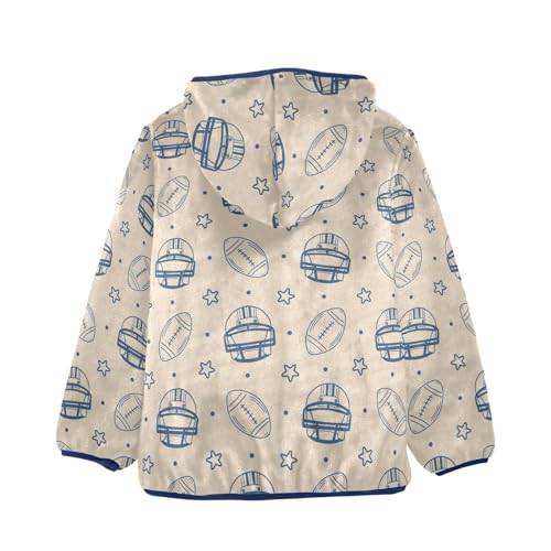 CaTaKu Boys Fleece Jacket Zip Up Hoodie Football Balls Stars Toddler Kids Fall Winter Jacket for Boys 3-10Y2