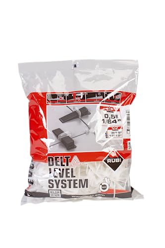 RUBI 3930 | Bridas de Nivelación para Cerámica | Brida de 0.5 mm para Baldosas Cerámicas de entre 3 y 12 mm | Para Formatos de 30x30 cm y Superiores | 200 unidades | BRIDA DELTA LEVEL SYSTEM