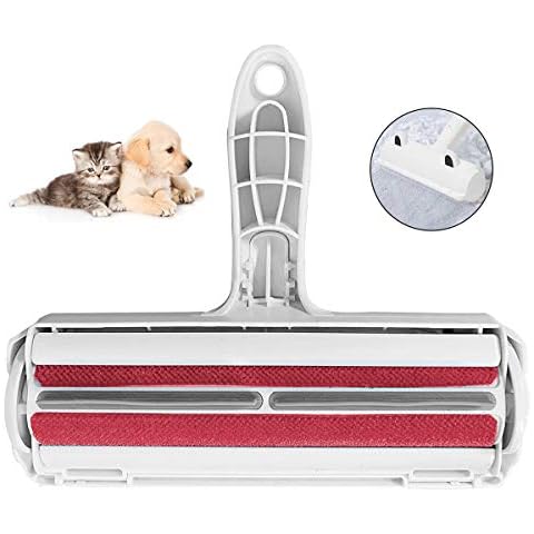 Sungkeen Reusable Pet Hair Remover Roller for Furniture, Easy to Clean Pet Hair Removal - Remove Dogs, Cats and other Pet Hairs (Red) Cover