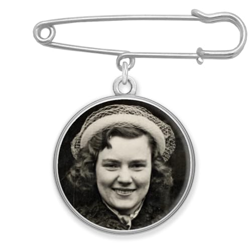 Wedding Boutonniere Bouquet Charm Pin Double Sided Round Photo Charm Mother of the Bride Gift for Groom with Photo Resizing Software