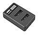 ayex USB Dual Ladegerät Kompatibel mit Sony NP-BX1 Akkus für zB DSC-H400 DSC-HX90v Lädt per USB zB an Laptop & Powerbank mit LCD-Ladestandanzeige