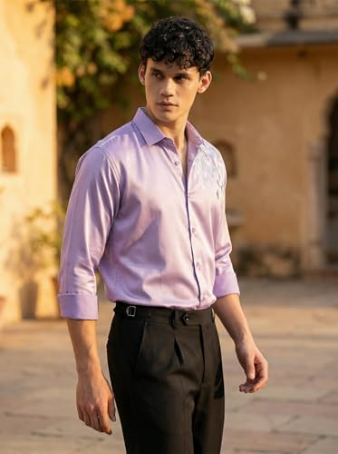Image of IndoPrimo Men's Stylish Satin Shirt for Party, Formal, Daily and Casual Wear Full Sleeve Shirt for Mens - Trio