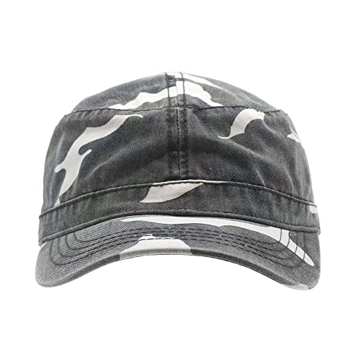 Image of The Vintage Year Heavy Stitching Washed Cotton Cadet Hat - Durable Military Baseball Cap for Men & Women, Outdoor Casual Wear