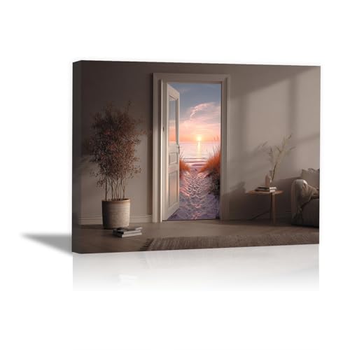 Affiche decoration murale paysage aube pour salon lumineux HOQIU