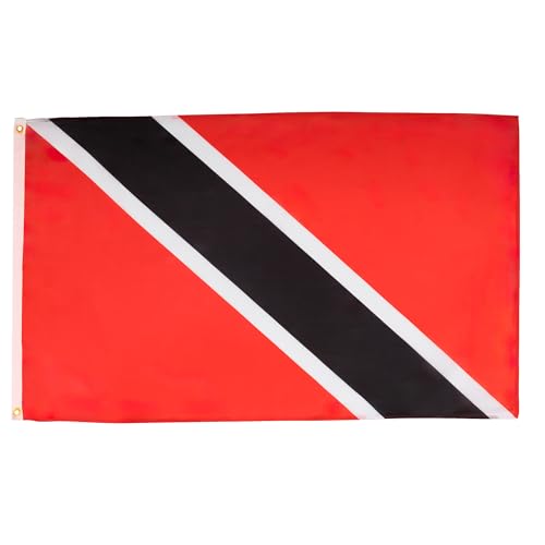 Image of AZ FLAG Set of 5 Trinidad and Tobago Flags - 90 x 60 cm - Trinidadian Flag 100% Polyester with Integrated Metal Eyelets