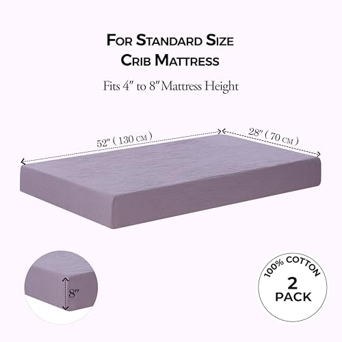 Image of Dreamology Muslin Crib Sheet for Baby Girl Boy 2 Pack,Standard Crib Sheet