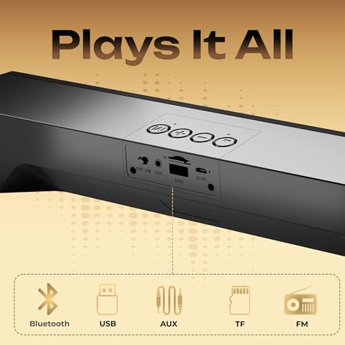 Image of Boom Flash 20W Soundbar with Upto 8Hrs Non-Stop Music, Sound Bar for Television and Multiple Compatibility Modes, Deep Bass, Powerful Sound - Visibing Black