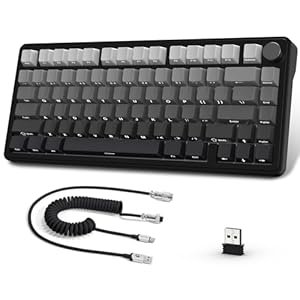 A.JAZZ x ATTACK SHARK X85 Gasket Mechanical Keyboard,75% Wireless Gaming Keyboard with Knob,5-Layer Padding,PBT Side-Printed Keycap,BT5.1/2.4Ghz/USB-C Wired,Hot-Swap Linear Switch,RGB,NKRO,for PC,MAC