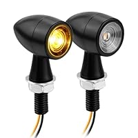 Uoww 2 Stück E24 Mini LED Blinker Blinkerlicht, Universal Motorrad LED Blinker Bullet, M8 Schraube Motorrad Hintere Blinkerleuchte, IP65 Waterproof E Tested Kontrollleuchte
