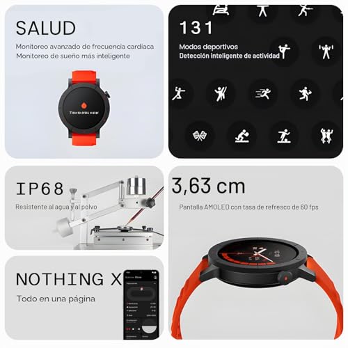 Miniatura 3 de Cmf By Nothing Watch 3 Pro Reloj Inteligente Con Pantalla Amoled 1,43 , 13 Días De Batería, Gps De Doble Banda, Llamadas Bluetooth Con Ia, Control De Ritmo Cardíaco Y Sueño Naranja