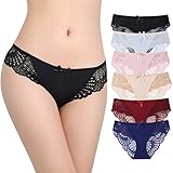 HOKEMP Bragas de Encaje de Mujer Braguitas Ultra Delgadas Sexy Low Rise Calzoncillos de Encaje Bikini Bragas