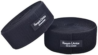 5CM Wide(Approx 2") 5 Meter Long Sew On Hook and Loop Strips Set with Non-Adhesive Back Nylon Fabric Fastener Black
