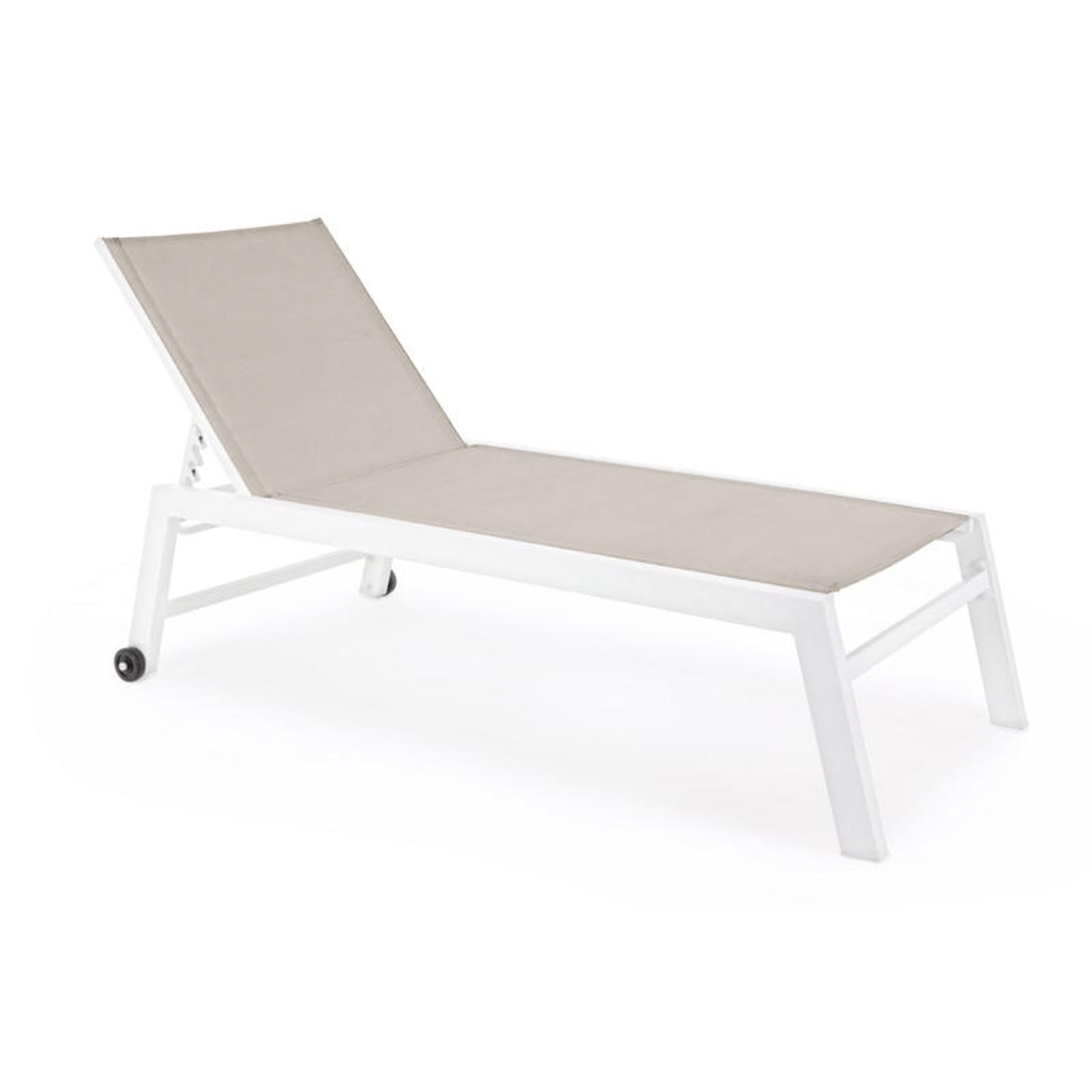 Decor Space Lettino prendisole in alluminio Summer con ruote per piscina e giardino (Tortora)
