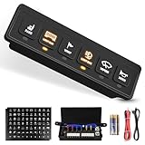 WOLFWILL 6 Gang Wireless Switch Panel, Auxiliary Car Swtich Panel with 4 Light Modes Memory Function, 12V 80A Universal Relay Switch Box for Truck Offroad SUV UTV ATV Boat Marine