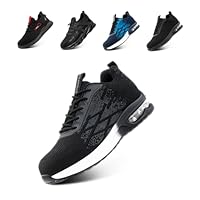 Zapatos de Seguridad para Hombre Calzado de Seguridad para Mujer Zapatillas de Trabajo con Puntera de Acero Ligero Antideslizante GK756 Gris EU 44
