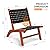 VINGLI Wooden Outdoor Chair, All-Weather Patio Seat with PE Woven Fabric, Adirondack Chair for Lawn, Balcony, Deck (2, Black and Brown)