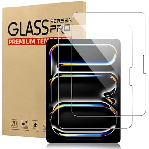 TSQQST-2 Pack New iPad Pro 13 Inch M4 2024 Screen Protector, HD Clear 9H Tempered Glass Film with Face ID & Apple Pencil Pro Compatible, High Sensitivity Case Friendly, for iPad Pro 7th Generation 13" Cover