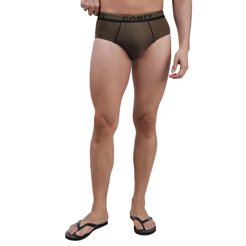 Image of Amul Comfy Men's Solid Cotton Briefs with Soft Waistband (Color Smoke Grey)