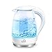 Produktbild T24 LED Glas Wasserkocher 1,7 Liter mit LED-Beleuchtung, Trockenlaufschutz, BPA frei, 2000W | Wasserkocher Weiß, Kettle (Weiß)