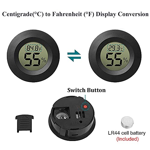 6-Pack Mini Hygrometer Thermometer Digital LCD Monitor Indoor/Outdoor Humidity Meter Gauge Temperature for Humidifiers Greenhouse Reptile Humidor Fahrenheit(℉)/ Celsius(℃) - Image 5