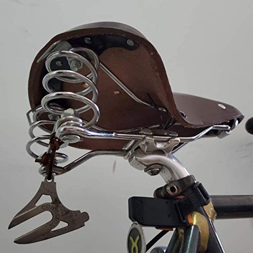 Unistrengh English Vintage Bicycle Saddle Touring City Saddle Comfortable Comfort Leather Bicycle Seat With Spring Rivets For Women Men (Coffee) #TOP5