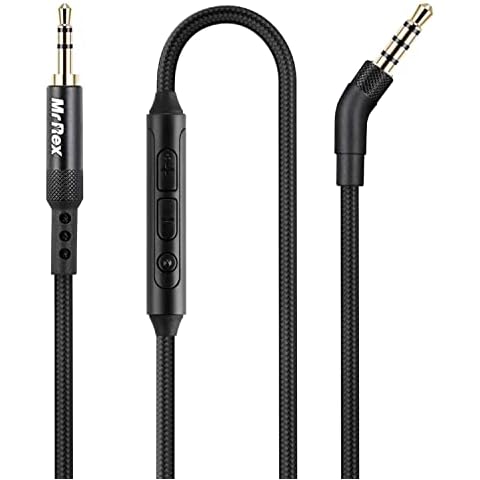 Mr Rex Replacement Audio Cable Cord with Mic for Bose 700 QuietComfort QC35 QC35II QC25 QC45 Headphones, JBL E45BT E55BT E65BTNC 750NC Earphone, Nylon-Braided 2.5mm to 3.5mm Aux Cord Wire(1-Pack, 5ft) Cover