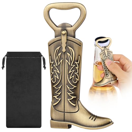 LKKCHER Herren Cowboystiefel Flaschenöffner, Cowboy Boots Rodeo Flaschenöffner, Western Cowboy Deko, Cowboy Geschenke Geburtstagsgeschenk für Männer Papa, Vater, Ehemann