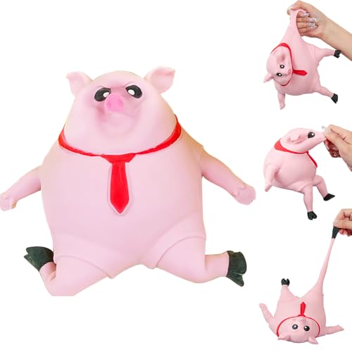Piggy Squeeze Toy, Stress Schwein Stress Spielzeug, Anti Stress Schwein Rosa, Anti Stress Spielzeug, Fidget Toys für Kinder Erwachsener, Kreatives Dekompressions Piggy (L)