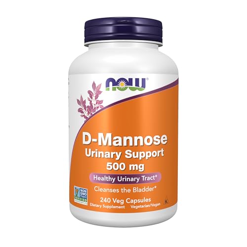 NOW Foods Supplements D-Mannose 500 mg Non-GMO Project Verified Healthy Urinary Tract* 240 Veg Capsules