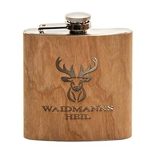 OUTDOORDINO Waidmannsheil heupfles van roestvrij staal met gravure, cadeaus voor jagers en jagers, voor kinderen…