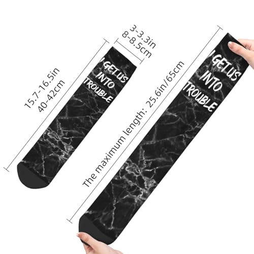 I Get Us Into Trouble Unisex Cushion Crew Sock Soft Casual Mid-Calf Socks4