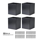 Fauhapyway Verstelbare paalafdekkingset, roestvrij stalen kolomafdekking voor hekken, schommels, houten palen tegen regenschade, waterdicht en roestbestendig (A)