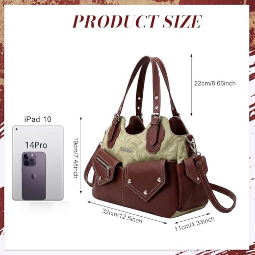Image of PALAY Shoulder Bag for Woman Vintage PU Leather Women Handbags Punk Retro Crossbody Bags for Women