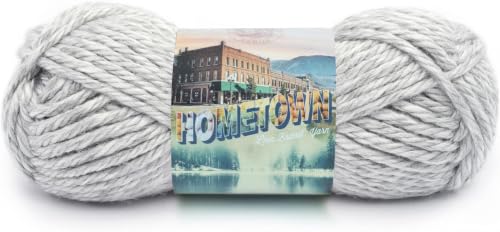 Image of Lion Brand Hometown Yarn - Bulky Yarn for Knitting and Crocheting, 6-Pack (Springfield Silver)