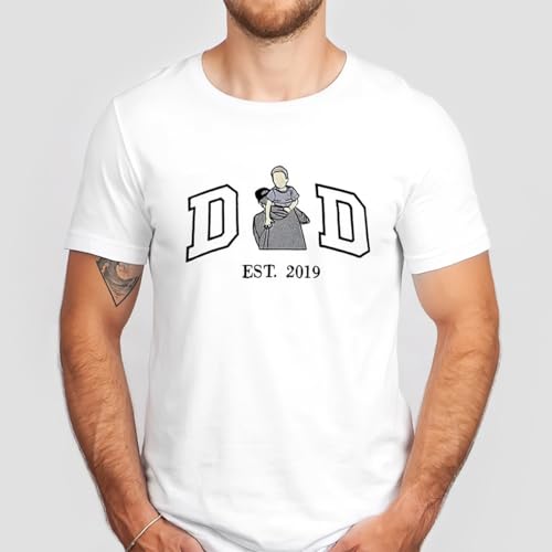 IZI POD - Custom Photo Dad Grandpa Papa Embroidered Kids Name Gifts For Fathers Day Crewneck Sweatshirt, T-Shirt, Hoodie2