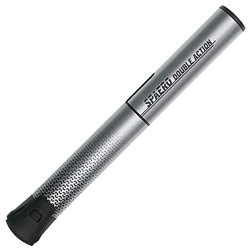 SKS GERMANY SPAERO SPORT ALU/DOUBLE ACTION Minipumpe, Luftpumpe Fahrrad mit Pumpenhalter aus Kunststoff/Aluminum(SPAERO SPORT ALU, max:8 bar/115 PSI Silber;SPAERO DOUBLE ACTION, max:6 bar/ 87 PSI), 11182, 24 x 4 x 4 cm