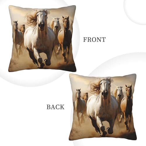 Housse de coussin velours côtelé chevaux de qualité supérieure pour lit et canapé
