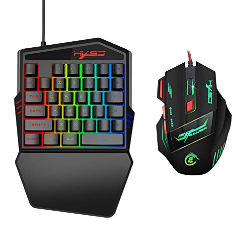 Docooler – Kit de Mouse e Teclado Retroiluminado, 35 Botões