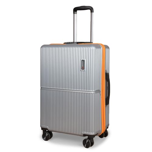 Image of Move-Meant Set of 2 Glide Small & Medium Check-in Suitcase | 55 Cm & 66 Cm | 360 Degree 8 Wheels Number Lock Polycarbonate MAT. Grey Trolley Bag | Luggage for Travel - Pack of