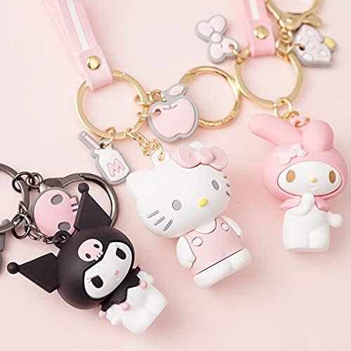 Miniatura 5 de PaPiJoJo Lindo llavero Kawaii Anime llavero, Hello Kitty, My Melody, Kuromi, Keroppi, Badtz-Maru, Cinnamoroll, Pompompurin