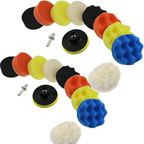 La Mejor Lista de Pulido comprados en linea. 43 Jiula 22 Pcs 3 Inch Kit de Almohadilla Esponja de Pulidora - Esponja de Pulidora de Coche para automóviles para Lijado, Pulido, Encerado y Esmalte para Autos