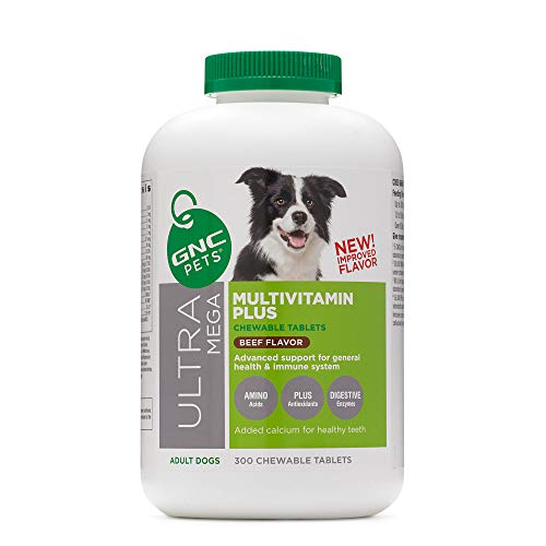 GNC Pets Ultra Mega Multivitamin Plus Chewable Tablets Supplement for Dogs, 300 Count