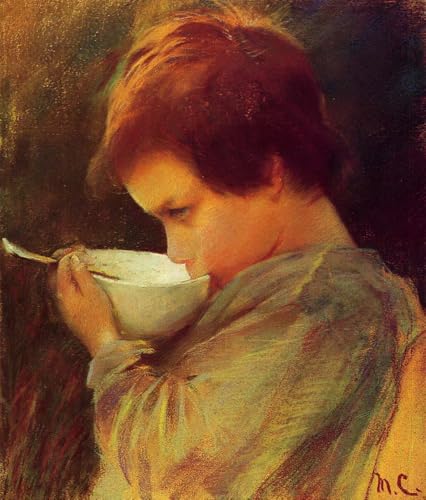 Peinture Mary Cassatt enfant au lait tableau à l'huile pour chambre de bébé