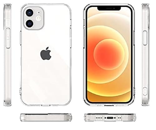 Image of JGD PRODUCTS for iPhone 12 Premium Transparent Hybrid Soft Slim Dust Proof Back Case Cover with Camera Protection
