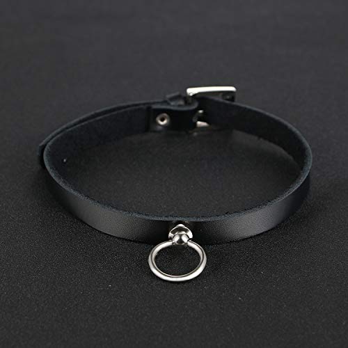 OIDEA Damen Leder Choker Halsband: Echt Lederhalsband Sexy Punk Rock einstellbar Kostüm Party Alltag für Frauen Mädchen