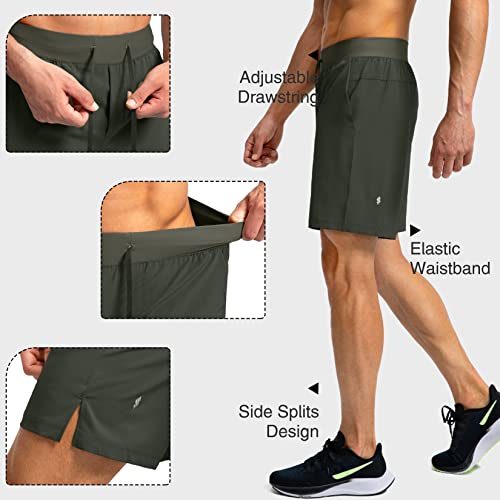 Image of Soothfeel Men's Running Shorts with Zipper Pockets 9 inch / 7 inch / 5 inch Quick Dry Eight Basketball Gym Workout Athletic Shorts